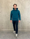 Heavy Plain Pocket Logo Hoodie - Petrol Blue Tribal Society